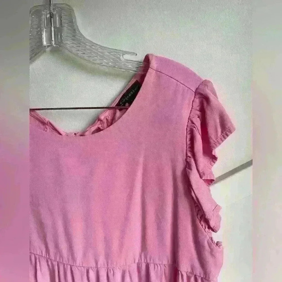 Shinestar Ruffle Mini Pink Short Babydoll Dress size L - Picture 5 of 9